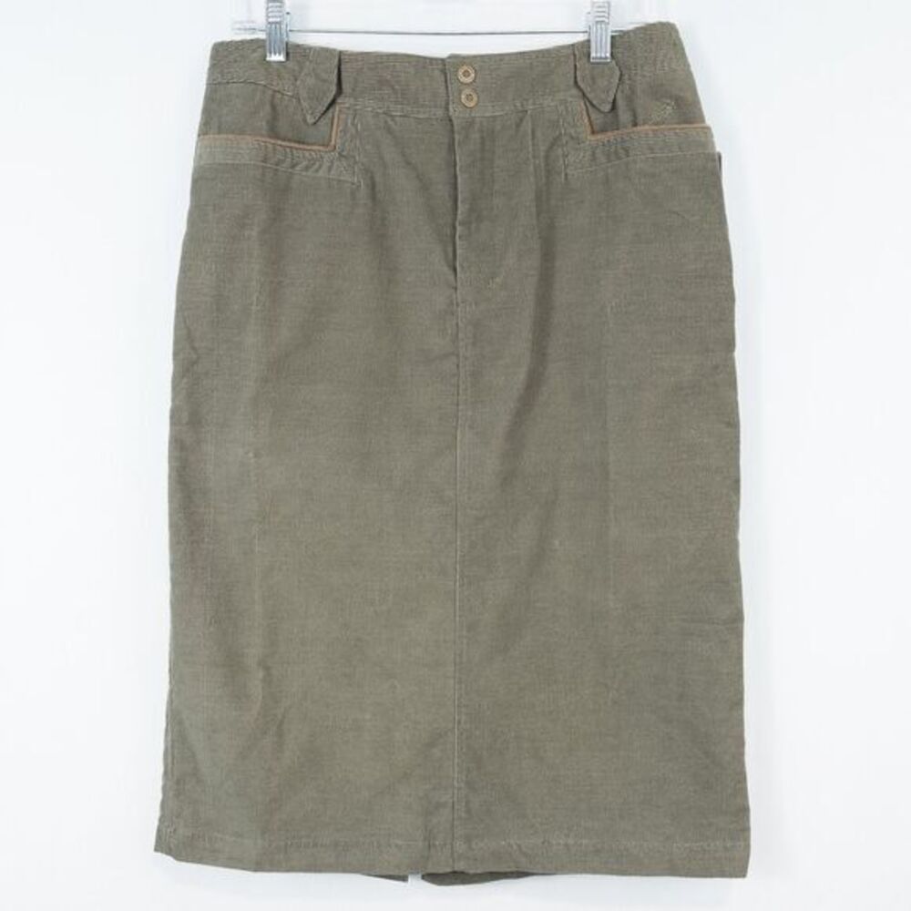 Columbia Kimber Ridge Corduroy Skirt Womens 12 Olive Green Academia‎ Cabincore